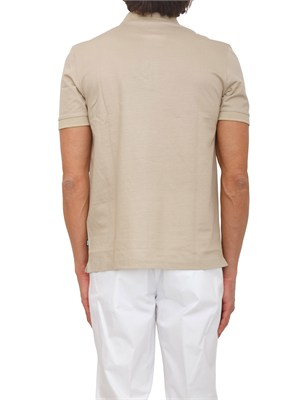Polo BOSS uomo in cotone mercerizzato beige in UOMO