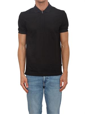 Polo nera BOSS uomo in cotone mercerizzato in UOMO