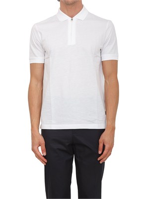 Polo bianca BOSS uomo in cotone mercerizzato in UOMO