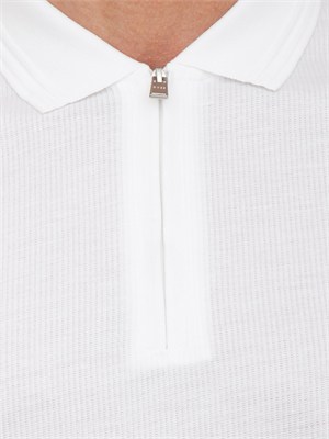 Polo bianca BOSS uomo in cotone mercerizzato in UOMO