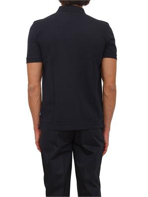 Polo blu BOSS uomo in cotone mercerizzato in UOMO