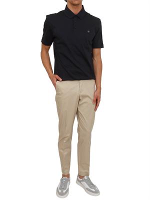 Polo blu BOSS uomo in cotone mercerizzato in UOMO
