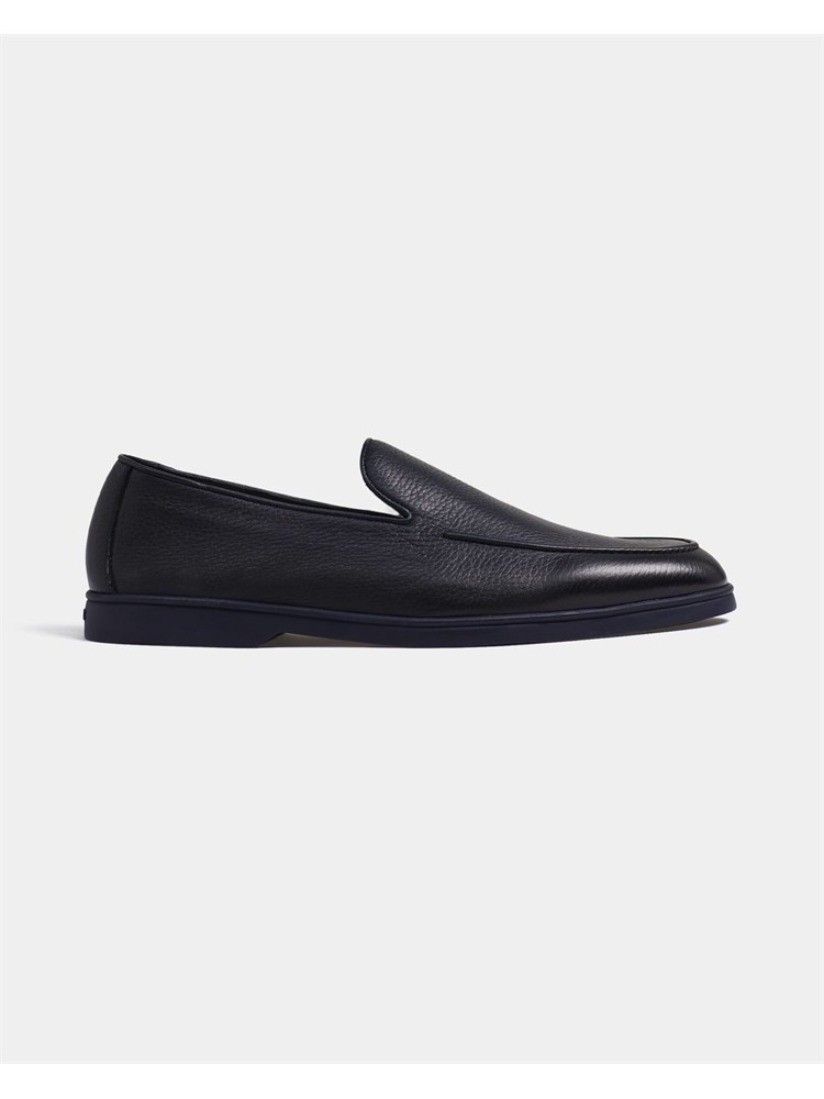 Mocassino Doucal's uomo in pelle di cervo blu