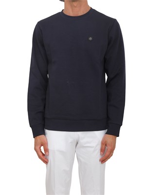 Felpa Boss uomo in cotone blu in UOMO