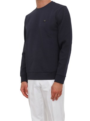 Felpa Boss uomo in cotone blu in UOMO