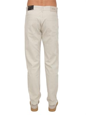 Pantaloni BOSS uomo in cotone elasticizzato beige in UOMO