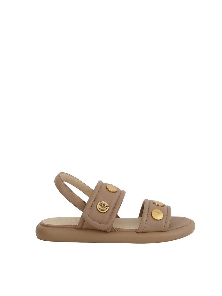 Sandali bassi Fiona Pinko in pelle taupe