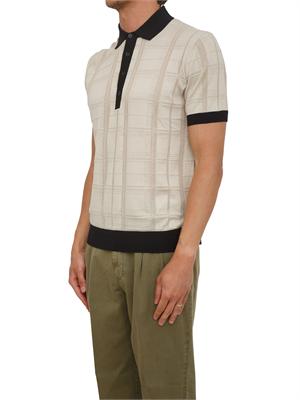 Polo beige Paolo Pecora in puro cotone lavorato e traforato in UOMO