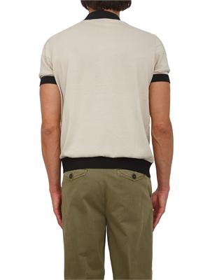 Polo beige Paolo Pecora in puro cotone lavorato e traforato in UOMO