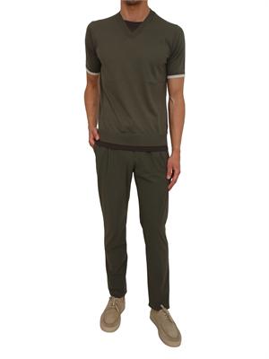T-shirt Paolo Pecora in cotone verde lavorato in maglia in UOMO