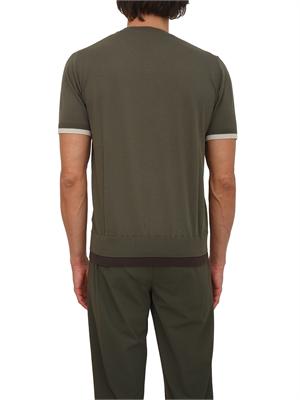 T-shirt Paolo Pecora in cotone verde lavorato in maglia in UOMO