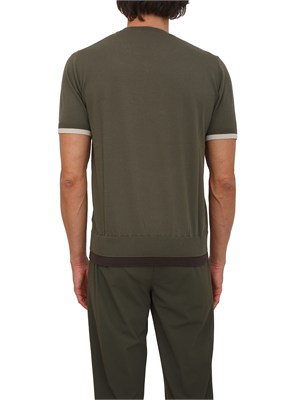 T-shirt Paolo Pecora in cotone verde lavorato in maglia in UOMO