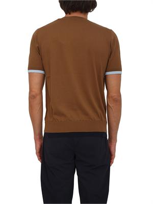 T-shirt Paolo Pecora in cotone marrone lavorato in maglia in UOMO