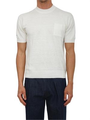 Maglia uomo Paolo Pecora in seta bouclÉ bianco panna in UOMO