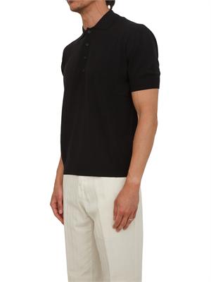Polo nera Paolo Pecora in cotone rasato in UOMO