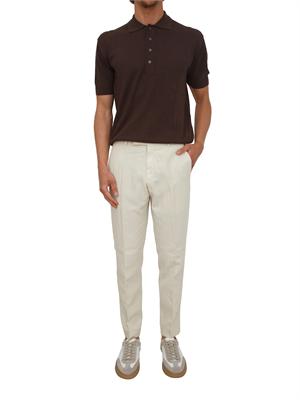 Polo marrone Paolo Pecora in cotone rasato in UOMO