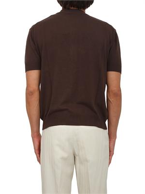 Polo marrone Paolo Pecora in cotone rasato in UOMO
