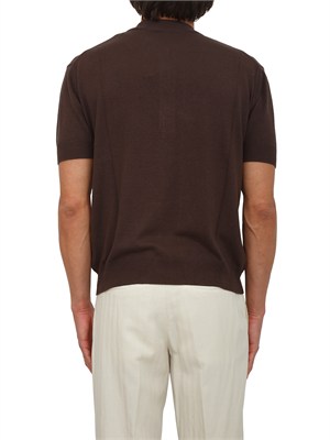 Polo marrone Paolo Pecora in cotone rasato in UOMO