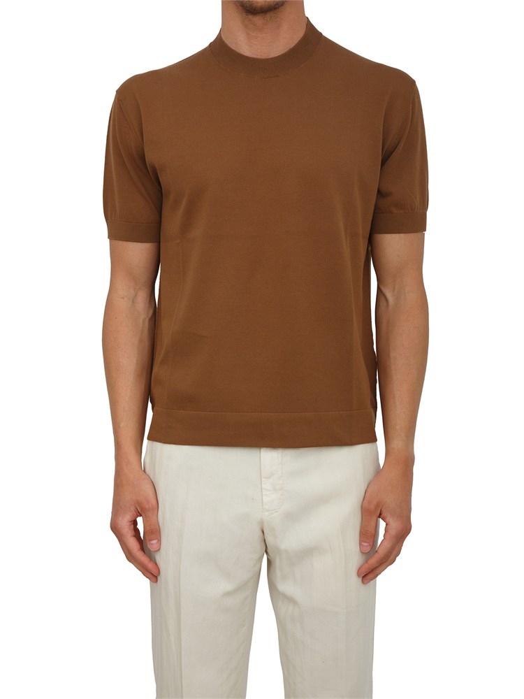 Maglia maniche corte Paolo Pecora in cotone marrone