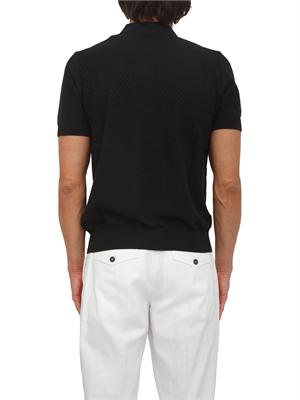 Polo blu Paolo Pecora in maglia lavorata punto rombo in UOMO