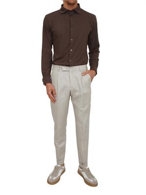 Camicia Paolo Pecora in cotone marrone in UOMO