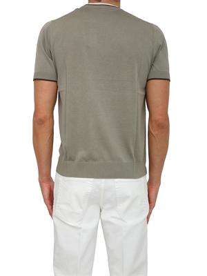 Maglia verde manica corta Paolo Pecora in cotone e seta in UOMO