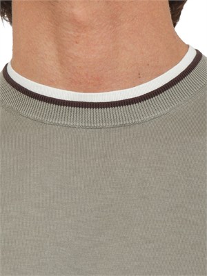 Maglia verde manica corta Paolo Pecora in cotone e seta in UOMO