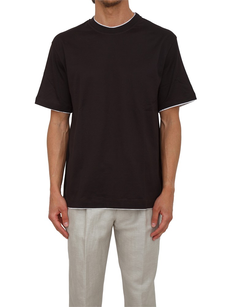 T-shirt Paolo Pecora in cotone marrone