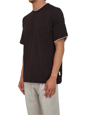 T-shirt Paolo Pecora in cotone marrone in UOMO