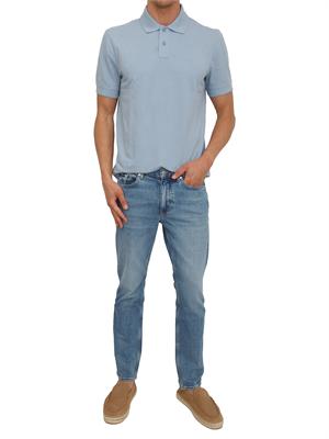Polo azzurra BOSS uomo in piquÉ di cotone in UOMO