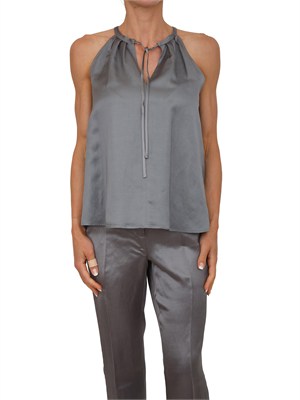 Top EMMOPOSSUM Emme Marella in raso grigio in DONNA