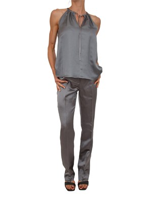 Top EMMOPOSSUM Emme Marella in raso grigio in DONNA