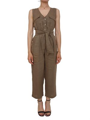 Tuta EMMCOSTONE Emme Marella in lino taupe in DONNA