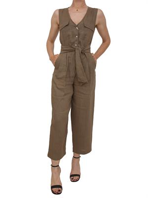 Tuta EMMCOSTONE Emme Marella in lino taupe in DONNA