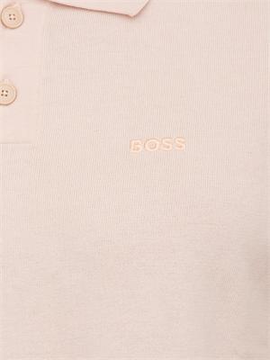Maglia rosa Boss uomo in cotone ricamo logo in UOMO