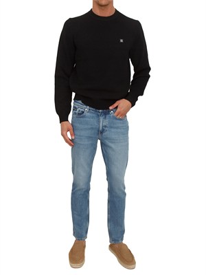 BOSS Maglia nera HUGO uomo in misto viscosa e lana in UOMO