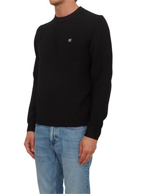 BOSS Maglia nera HUGO uomo in misto viscosa e lana in UOMO