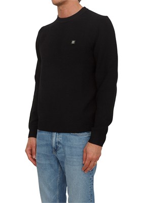 BOSS Maglia nera HUGO uomo in misto viscosa e lana in UOMO