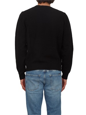 BOSS Maglia nera HUGO uomo in misto viscosa e lana in UOMO