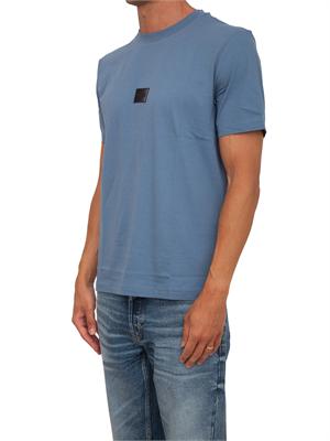 BOSS T-shirt HUGO uomo in cotone azzurro in UOMO