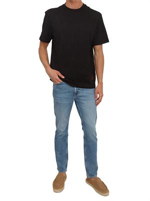 BOSS T-shirt HUGO uomo in cotone nero con patch logo sfumato in UOMO