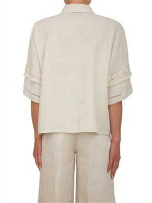 Camicia WKIPALA Max Mara Weekend in tela di puro lino beige in DONNA