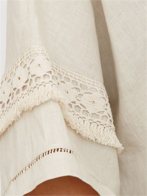 Camicia WKIPALA Max Mara Weekend in tela di puro lino beige in DONNA