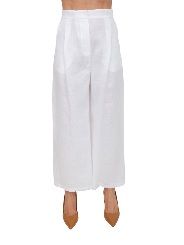 Pantalone bianco MSTTARTUFO Max Mara Studio in tela ramiÉ
