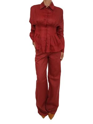 Pantalone MSTTAPIOCA Max Mara Studio in lino rosso in DONNA