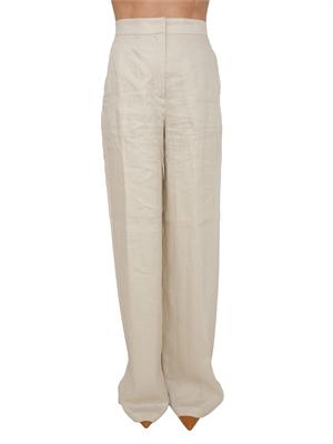 Pantalone MSTTAPIOCA Max Mara Studio in lino beige in DONNA