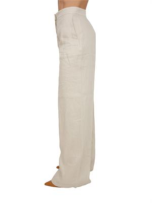 Pantalone MSTTAPIOCA Max Mara Studio in lino beige in DONNA