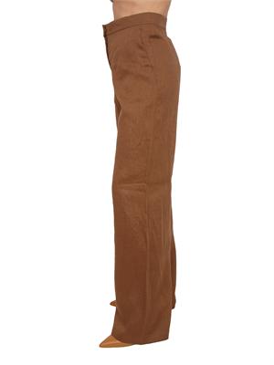 Pantalone MSTTAPIOCA Max Mara Studio in lino marrone in DONNA