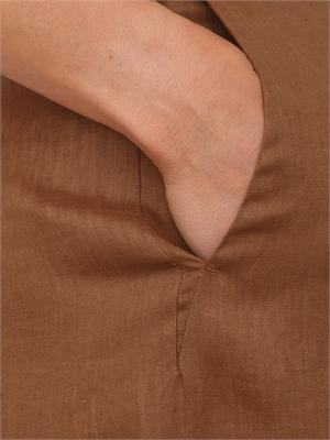 Pantalone MSTTAPIOCA Max Mara Studio in lino marrone in DONNA