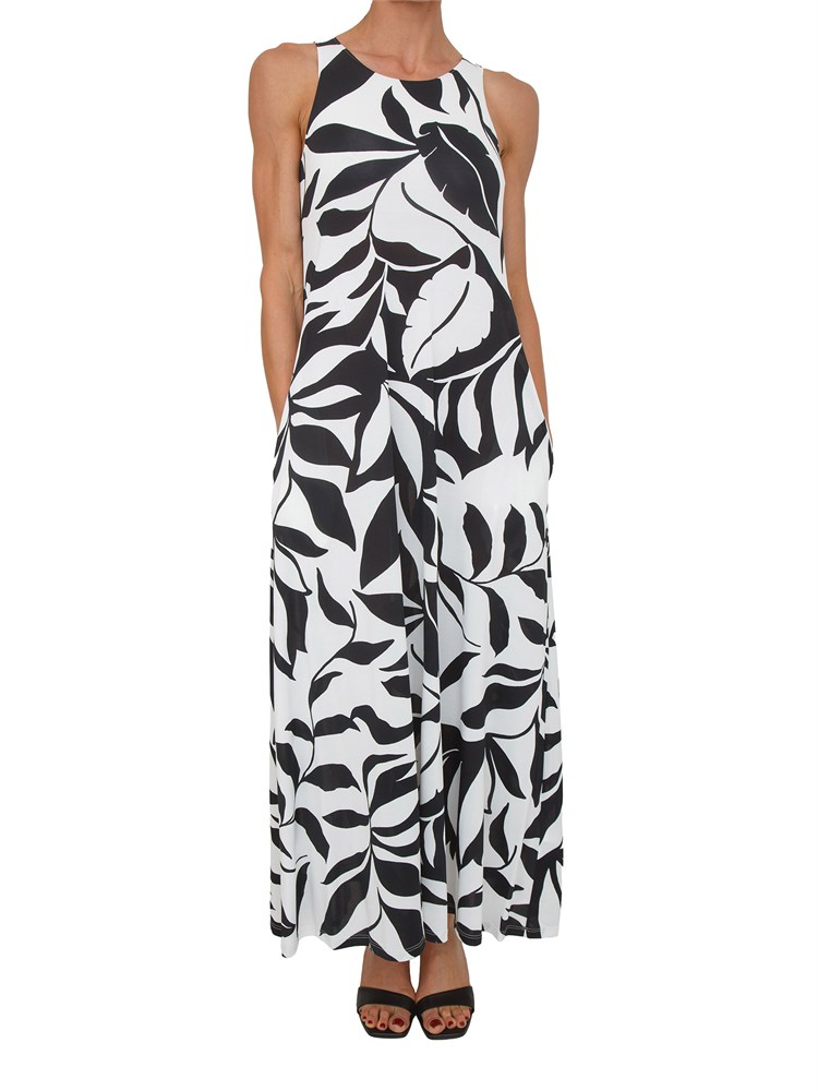 Abito fantasia nera BCHPASTE Max Mara Beachwear in viscosa